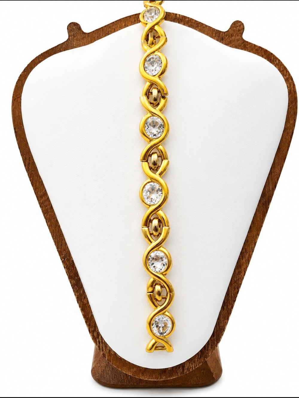 Napier Gold Crystal Link Bracelet - Women Jewelry 7 Inches